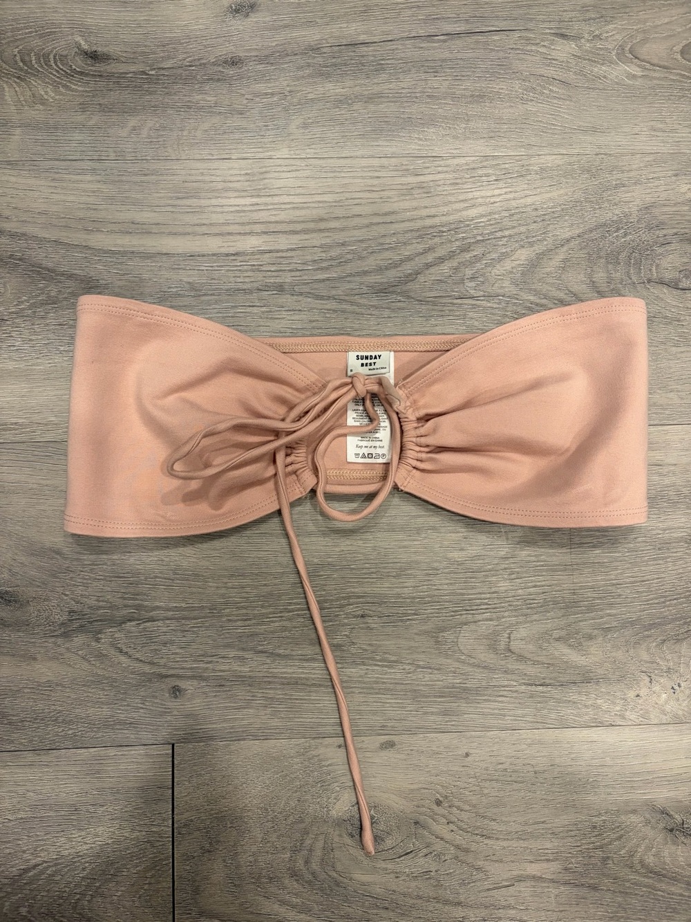 Sunday Best Blush Pink Bandeau Crop Top with Front Tie